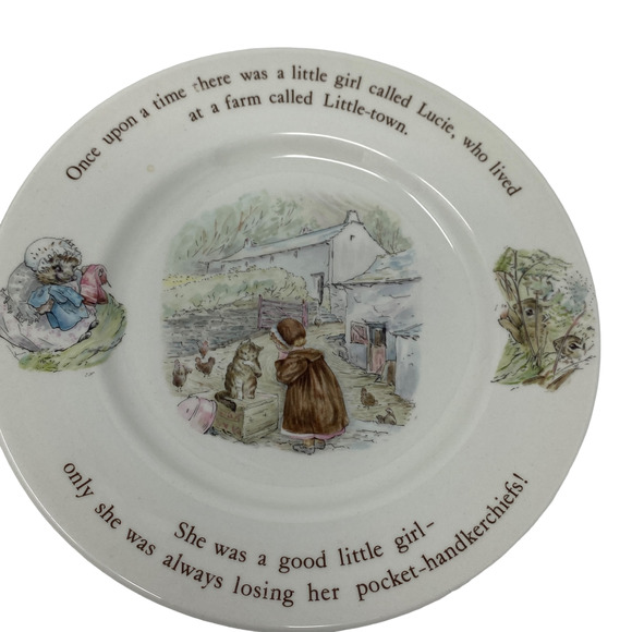Peter Rabbit Wedgwood Mrs. Tiggy Winkle Childs Ceramic Plate And Bowl Set 6.5 In - Picture 6 of 9
